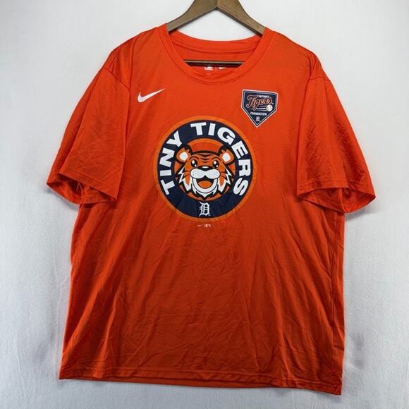 Detroit Tigers Shirt Men's XL Orange Tiny Graphic Foundation Charity Lightweight - Picture 1 of 9